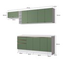 Ver imagem 3 de Armário de Cozinha Completa Garrafeiro 100% Mdf 280cm Branco/verde Celeste Kappesberg