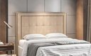 Ver imagem 5 de Cabeceira Estofada Cama Box Solteiro 0,90 Nápole para Quarto em Veludo Bege Claro - Larbelle