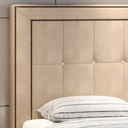 Ver imagem 3 de Cabeceira Estofada Cama Box Solteiro 0,90 Nápole para Quarto em Veludo Bege Claro - Larbelle