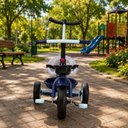 Ver imagem 3 de Triciclo Infantil com Empurrador e Pedal- Azul