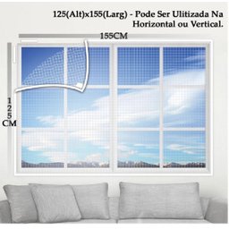 Tela Rede Mosqueteiro com Velcro P/ Janela Grande 125x155cm - 2