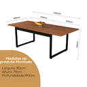 Ver imagem 4 de Mesa de Reunião Escritório Escrivaninha Industrial Tampo 190cm Base Ferro