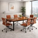 Ver imagem 1 de Mesa de Reunião Escritório Escrivaninha Industrial Tampo 190cm Base Ferro