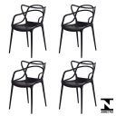 Ver imagem 1 de Conjunto 4 Cadeiras Allegra Preto Polipropileno Sala Jantar Cozinha