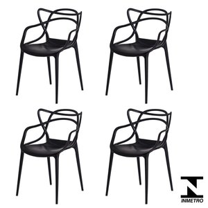 Conjunto 4 Cadeiras Allegra Preto em Polipropileno