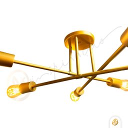 Lustre Sputnik Hashteg 6xe27 Moderno para Sala de Jantar Dourado - 11