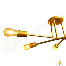 Lustre Sputnik Hashteg 6xe27 Moderno para Sala de Jantar Dourado - 13