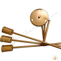 Lustre Sputnik Hashteg 6xe27 Moderno para Sala de Jantar Dourado - 6