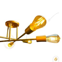 Lustre Sputnik Hashteg 6xe27 Moderno para Sala de Jantar Dourado - 12