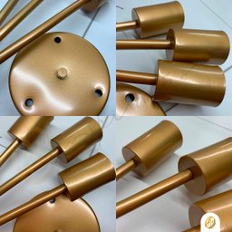 Lustre Sputnik Hashteg 6xe27 Moderno para Sala de Jantar Dourado - 3