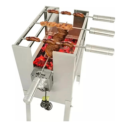 Churrasqueira Portátil C/ Espeto Giratório Inox 220v - 3