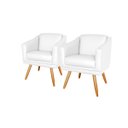 Ver imagem 2 de Kit 4 Poltronas Decorativa Valentina Sala Recepção Escritório Corino Branco