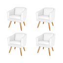 Ver imagem 1 de Kit 4 Poltronas Decorativa Valentina Sala Recepção Escritório Corino Branco