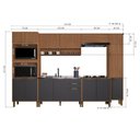 Ver imagem 4 de Cozinha Modulada Torre Quente Aéreo 2 Portas Ripado 6 Peças Florença Marrom/Chumbo/Freijó