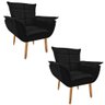 Kit 2 Poltronas Decorativas para Sala de Estar Opala Las Vegas Suede Amo Estofados:Preto - 1