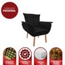 Kit 2 Poltronas Decorativas para Sala de Estar Opala Las Vegas Suede Amo Estofados:Preto - 8
