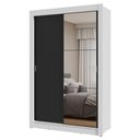 Ver imagem 3 de Guarda-roupa Solteiro 2 Portas de Correr com Espelho Branco/preto Milano Madesa