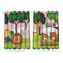 Ver imagem 1 de Cortina Infantil Safari Baby Rosa 2,60x1,50 Tecido