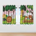 Ver imagem 2 de Cortina Infantil Safari Baby Rosa 2,60x1,50 Tecido