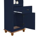 Ver imagem 5 de Estante Torre 02 Prateleiras 1 Gaveta 1 Porta Pés Luiz Xv 50104 - Azul Petróleo/imbuia Glazer