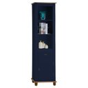 Ver imagem 1 de Estante Torre 02 Prateleiras 1 Gaveta 1 Porta Pés Luiz Xv 50104 - Azul Petróleo/imbuia Glazer
