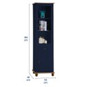 Ver imagem 6 de Estante Torre 02 Prateleiras 1 Gaveta 1 Porta Pés Luiz Xv 50104 - Azul Petróleo/imbuia Glazer