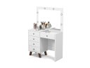 Ver imagem 2 de Penteadeira Camarim Me Retrô 100% Mdf com Iluminação em Led e 5 Gavetas Cor Branco