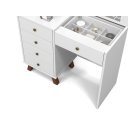 Ver imagem 4 de Penteadeira Camarim Me Retrô 100% Mdf com Iluminação em Led e 5 Gavetas Cor Branco