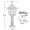 Ver imagem 2 de Luminária de Chão 18x45cm Poste Balizador Branco Colonial Ja