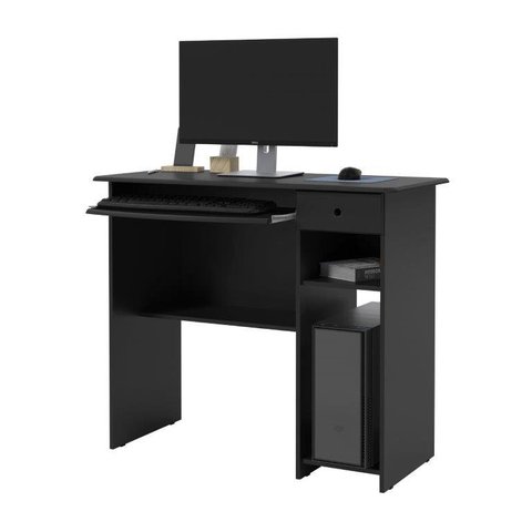 Mesa / Escrivaninha Para Computador e Estudo VIE Com Bandeja Retrátil 1 Gaveta Auxiliar Com Corrediç