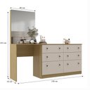 Ver imagem 3 de Cômoda Penteadeira 6 Gavetas e Espelho Maite Yescasa