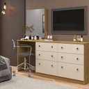 Ver imagem 1 de Cômoda Penteadeira 6 Gavetas e Espelho Maite Yescasa