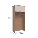 Ver imagem 4 de Guarda Roupa Modulado Ponte 2 Portas 2450x1000mm Setiba Plus Rimo Carvalho/off White