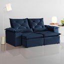 Ver imagem 4 de Sofá Atenas 3 Lugares Retrátil e Reclinável Azul Bic Suede Rei de Casa