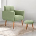 Ver imagem 1 de Jogo Poltrona e Puff Seo Tuca Sala Boucle Assento Espuma D23 Verde Matrix