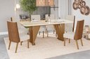 Ver imagem 1 de Mesa de Jantar Adriana 200 C. Vidro 8 Cad. Anne Caramelo/linho - Henn