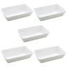 Kit 5 Travessas Assadeiras de Porcelana Branca 1,5l Refratários 30x20cm Buffet Restaurante - 1