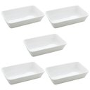 Ver imagem 1 de Kit 5 Travessas Assadeiras de Porcelana Branca 1,5l Refratários 30x20cm Buffet Restaurante