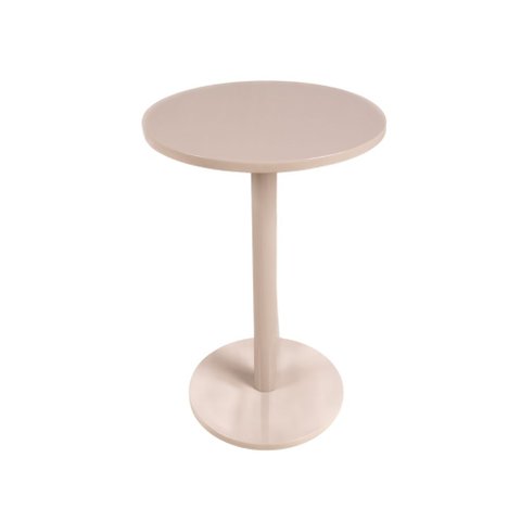 Mesa Lateral de Apoio Redonda Offwhite em Mdf para Sala Quarto Decoração Hall de Entrada Consultório