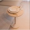 Mesa Lateral de Apoio Redonda Offwhite em Mdf para Sala Quarto Decoração Hall de Entrada Consultório - 3