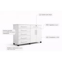Ver imagem 2 de Cômoda para Quarto e Sala Gran Luxo com Rodízios Gavetas Amplas Porta TV e Sapateira - Branco