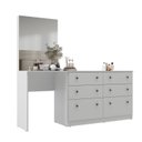 Ver imagem 2 de Cômoda Penteadeira 6 Gavetas e Espelho Maite Yescasa