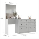 Ver imagem 3 de Cômoda Penteadeira 6 Gavetas e Espelho Maite Yescasa