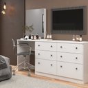 Ver imagem 5 de Cômoda Penteadeira 6 Gavetas com Espelho Maite Branco Yescasa