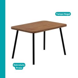 Conjunto Sala de Jantar 4 Cadeiras Seattle Carraro Nogal - 3