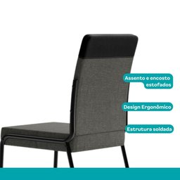 Conjunto Sala de Jantar 4 Cadeiras Seattle Carraro Nogal - 9