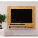 Ver imagem 1 de Painel Ripe com Ripado Decorativo e 2 Prateleira de 15mm - Cedro/bali Dj Móveis