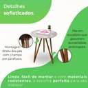 Ver imagem 4 de Mesa Lateral para Sala de Estar Corinto 70 Cm Branco Off White/Mel