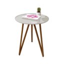 Ver imagem 2 de Mesa Lateral para Sala de Estar Corinto 100% MDF 60 cm Branco