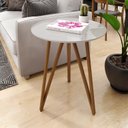 Ver imagem 1 de Mesa Lateral para Sala de Estar Corinto 100% MDF 60 cm Branco